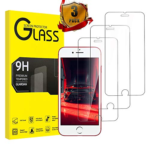 GiiYoon-3 Piezas Protector de Pantalla para iPhone 7/8 Plus Cristal Templado,[Sin Burbujas] [Alta Definicion] [9H Dureza] Vidrio Templado HD Protector Pantalla para iPhone (5.5