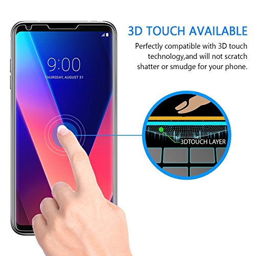 Tantek [2-Pack Screen Protector For Lg V30 / Lg V30 Plus/Lg-H930 / Lg Joan,Tempered Glass Film,Ultra Clear,Anti Scratch,Bubble Free,Case Friendly #TOP4