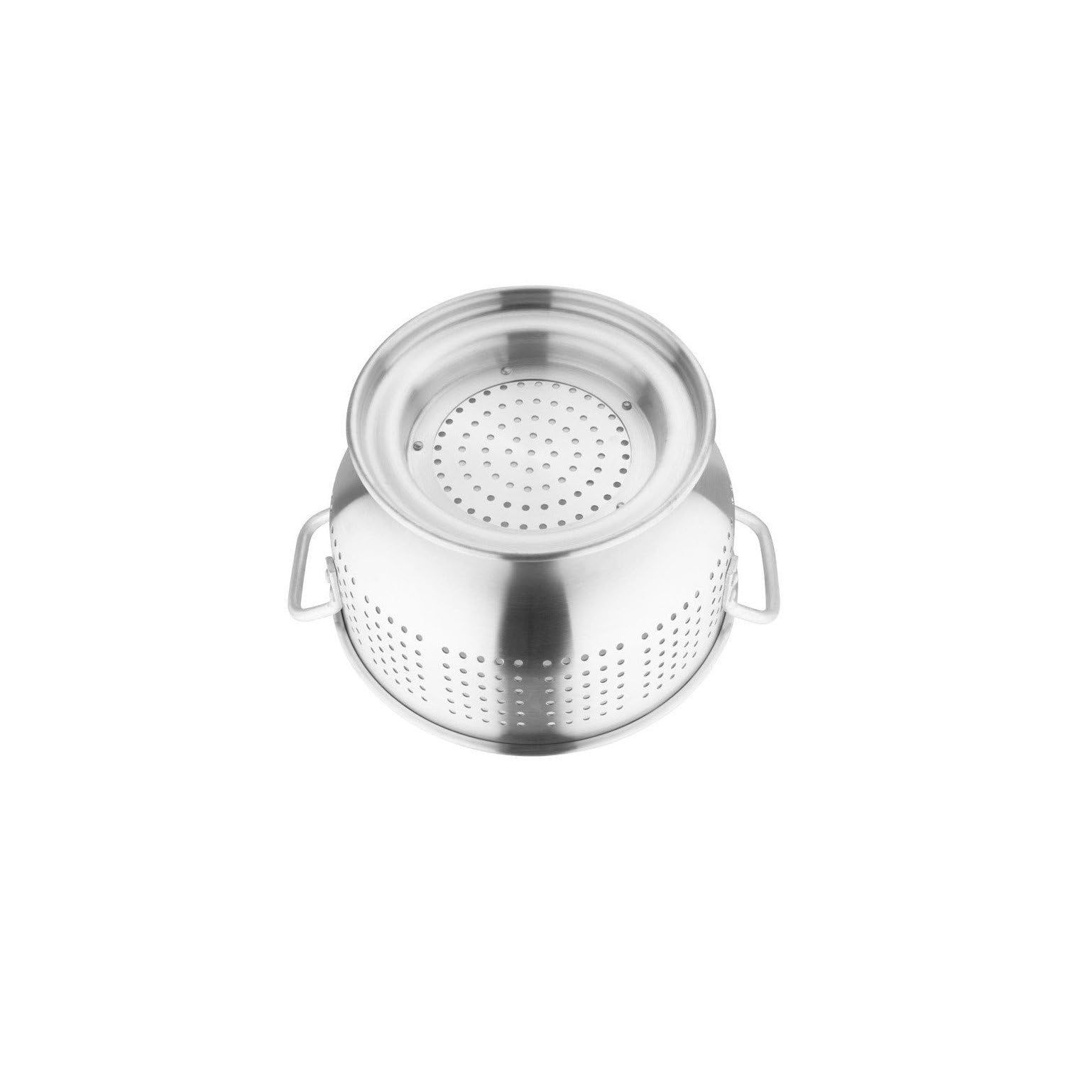 Vogue Aluminium-Abtropfsieb 40 cm/16 Zoll, silberfarben, Gemüse-Abtropfsieb, Größe: 400 mm/16 Zoll Durchmesser, stabile Griffe, Gewicht: 630 g, spülmaschinengeeignet, K338