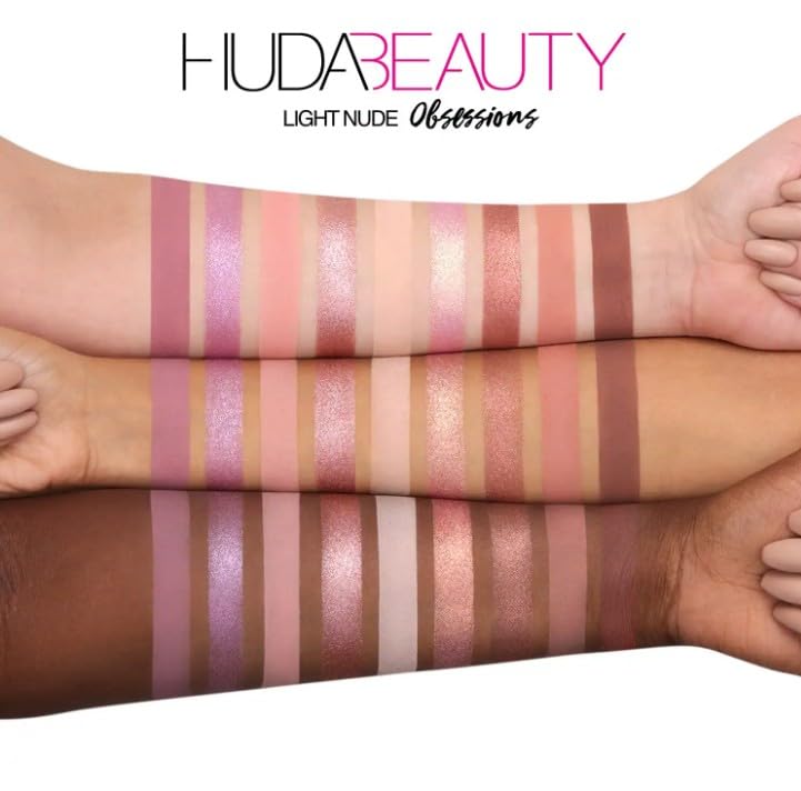 HUDA BEAUTY Original | CREAMY | Eyeshadow Palette | Obsessions - Paleta de 9 sombras de ojos | 8.22 gramos / 0.28 Oz. | by BELLA | (NUDE LIGHT Obsessions Palette, 1 unidad (Paquete de 1))