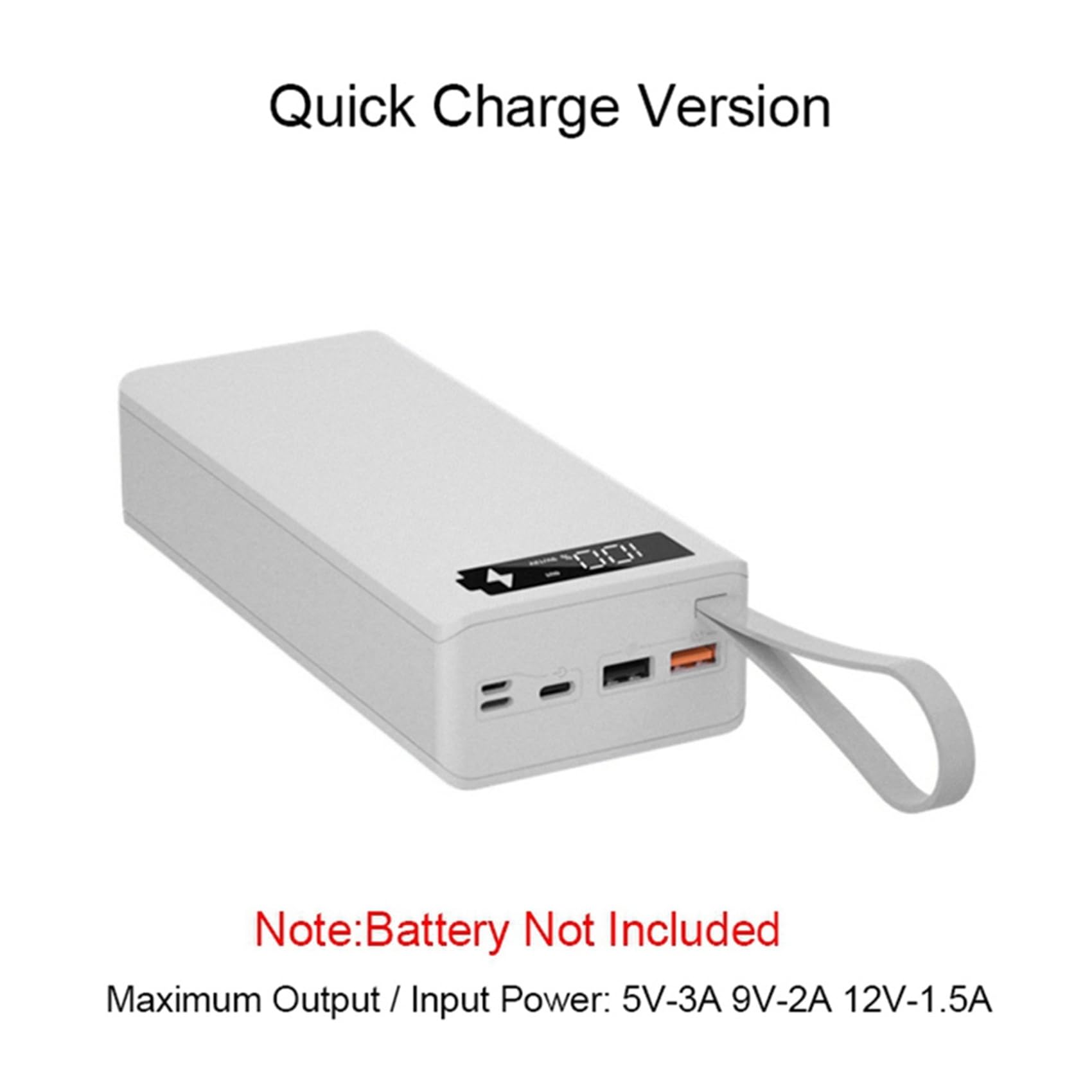 4pz 16X18650 Scatola di Stoccaggio delle Batterie PD QC3.0 Quick Charge DIY Power Bank Box Case 18650 Battery Holder Box Bianca