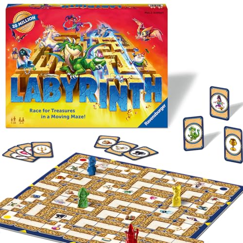 Ravensburger Labyrinth Moving Maze Family Board Game for Kids and Adults Age 7+ | Classic Strategy Maze Game for 24 Player for Boys and Girls | AwardWinning Family Game