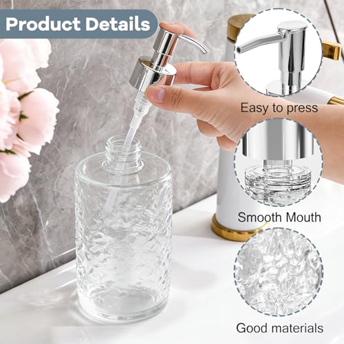 yolzhxe 2 Stück 400ml Seifenspender Kunststoff, Spülmittelspender Küche mit Trichter, Moderne Seifenspender Bad, Soap Dispenser für Spülmittel, Handseife, Shampoo, Transparent