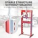 20 Ton Hydraulic h-Frame Shop Press, Heavy Duty Press with Adjustable Table & Stamping Plates for Auto Repair, Garage, Metalworking, Industrial Use - Red