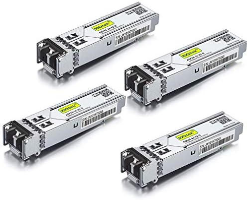 [4 Pack] 10Gtek for Netgear AGM731F 1G SFP SX Multimode Transceiver, 1000Base-SX Fibre Mini-Gbic Module, Dual LC Connector, 850nm, 550m