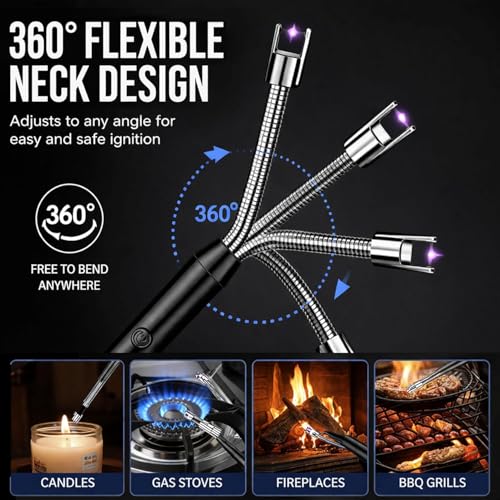 Image of TEKCOOL Gas Lighter for Kitchen Use | C-Type Rechargeable Electric Stove & Candle with USB Charging Port | 1 Year Warranty | 400 Uses in Single Charge;;