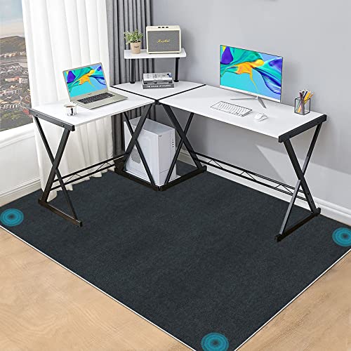 Office Chair Mat Carpet Floor Mat JAYFAN Office Rug Gaming Desk Mat Computer Chair Mats About 55" X 63" PVC Floor Mat Carpet Chair Mats Floor Protector Non Slip Rug Pad Chair Mat for Hardwood Floor - 55" X 63" - black