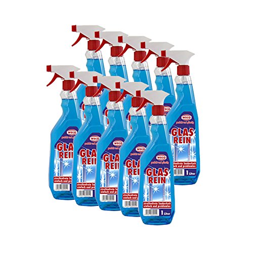 Preisvergleich Produktbild 10er SET Glasreiniger 1L Glasrein / WECO / Fensterputzmittel / Putzmittel / Universalreiniger