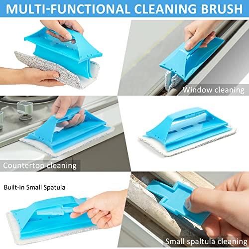 HLWDFLZ Microfiber Duster Kit 23pcs with 30 to 100 Inches Extension Pole and Extendable Window Squeegee, Washable and Bendable Feather Duster for Cleaning Ceiling Fans, High Ceilings, Cobwebs, Blinds - Image 6