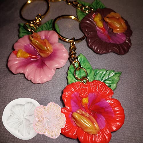 4 Pezzi 3D Ibisco Fiore Stampini per Fondente in
