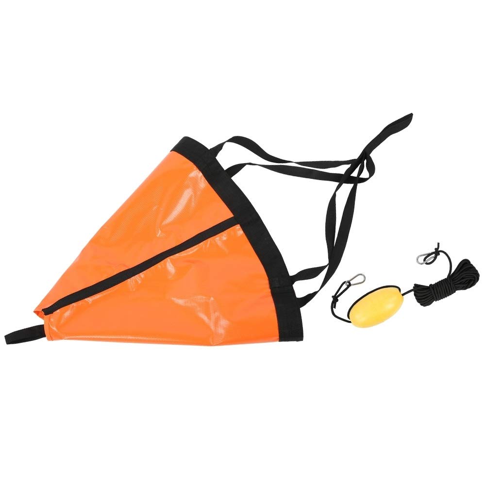 Heitune 24po Portable Bateau Ancre Flottante Jeu D'accessoires for Yachts Caoutchouc Dériveur Kayak Pêche (Orange)