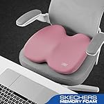 Skechers Seat Cushion, Ergonomic Memory Foam Cushion for Long Sitting Hours on Office & Home Chair, Car Seat Cushion for Sciatica, Coccyx Cushion,Pink - Image 5