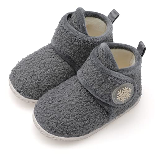 Image of FEETCITY Baby Booties Girls Boys Infant Slippers First Walkers Shoes Warm Socks Newborn Crib Shoes