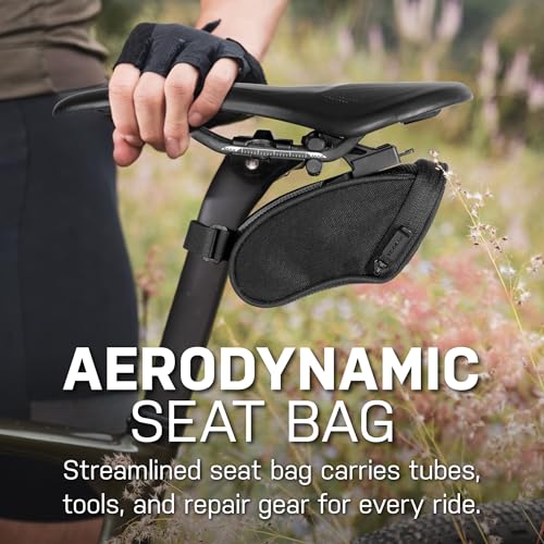 Image of Topeak Aero Wedge Pack, w / Fixer F11, Micro , Black, L x W x H 6.6 x 14 x 8.1 cm / 2.6 inch x 5.5 inch x 3.2 inch