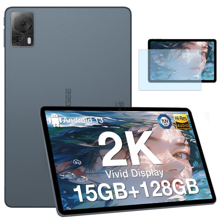 DOOGEE T20S Android Tablet with Screen Protector, 2K Vivid 10.4" Android 13 Tablets, 15GB+128GB Octa-Core Gaming Tablet, 7500mAh, 13+5MP Camera, Hi-Res Stereo Speakers, Split Screen, BT & WiFi