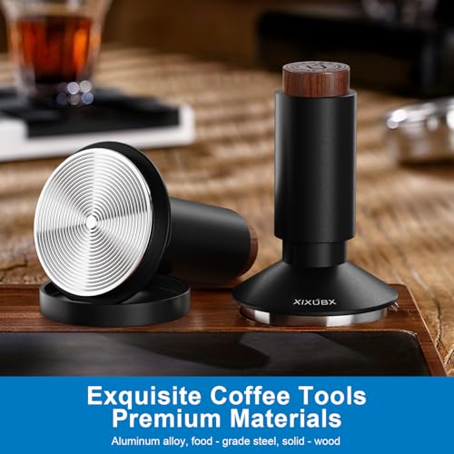 Image of XIXUBX 2-in-1 Espresso Tamper & Magnetic WDT Tool, 51mm Spring Loaded Tamper with Corrugated Base & Cover, Anodized Aluminum Handle, Fits XIXUBX and Other 51mm Portafilter Espresso Machines