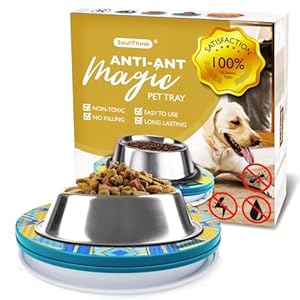 Ant Proof Cat Dog Bowl Tray – SoulThink x Simone Miller 2024 Collaboration Pet Food Dish Indoor No Chemical No Water Needed Different from Traditional Ant Trap (Mountain Totem)