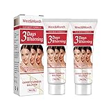 Powerful Whitening ----- Brightens skin, improving dull, uneven skin tones and discoloration into flawless white skin.