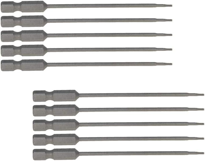Utoolmart Torx Screwdriver Bits, T20 Magnetic Torx Head Screw Driver Bit, with 1/4 Inch Hex Shank, 100mm Length S2 Steel Screw Driver Kit Tools, for Repair Work, 10 Pcs