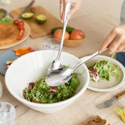 4 Packs Serving Spoons, Large Stainless Steel Serving Spoons for Buffet and Parties, Tablespoons Sering Utensils Set for Banquet Flatware Kitchen Parties, Soup Spoon Gift for Chrismas - Image 5