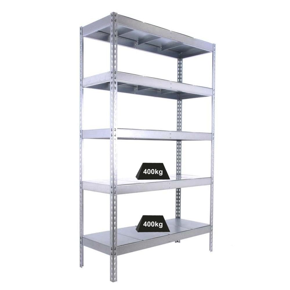 PROREGAL Schwerlastregal Big Metal YETI Five | HxBxT 200x150x60cm | Fachlast 400kg | Verzinkt | Regal Standregal Werkstattregal Lagerregal Kellerregal