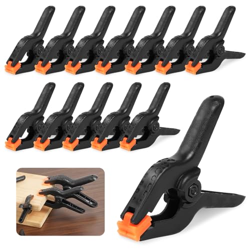 OSDUE 12 Pcs Abrazaderas de Resorte Nylon,3 pulgadas negro elevada fuerza de sujeción Abrazaderas...