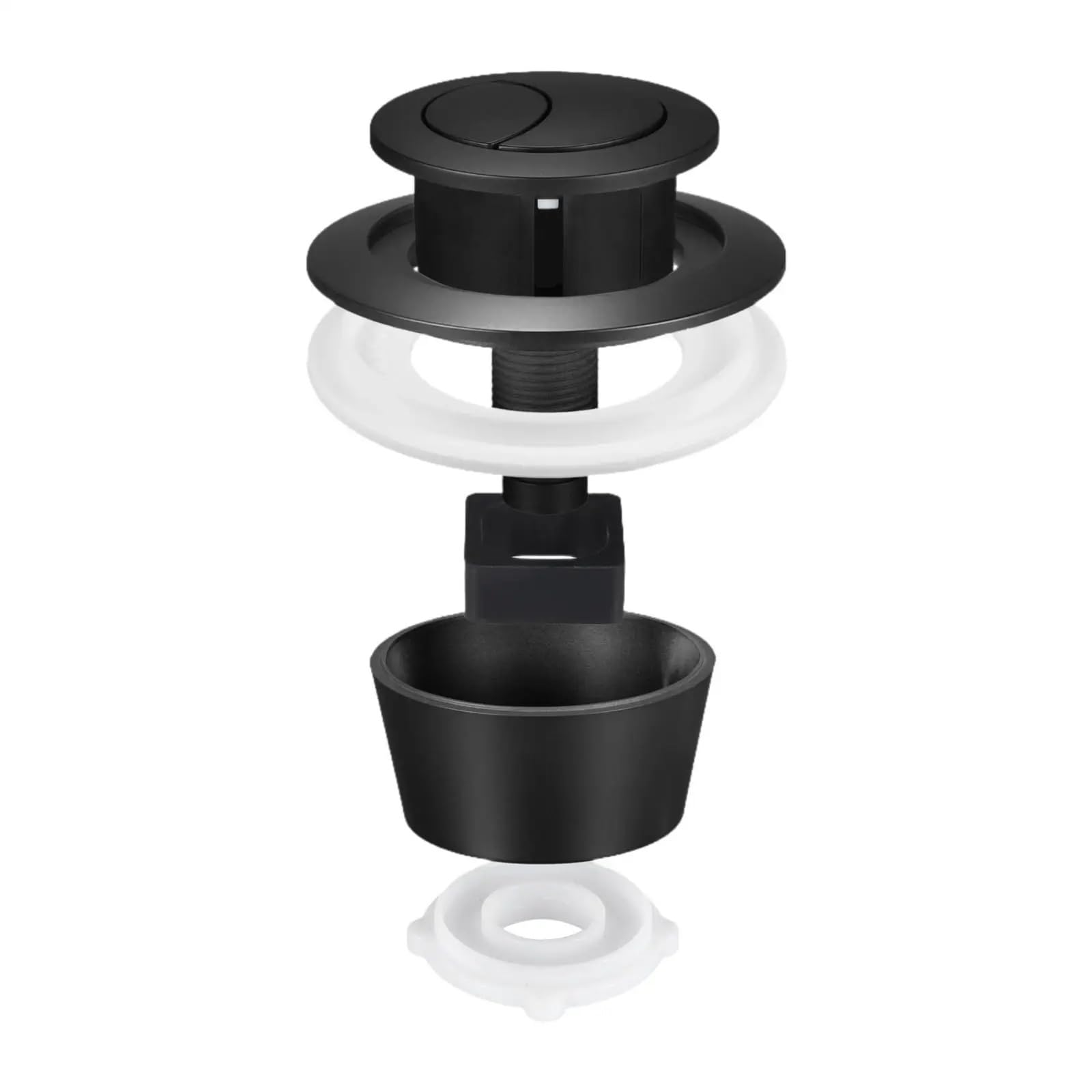 Kxaoxgrc Black Toilet Push Button Flush Replacement, Toilet Flusher 2Pcs Multicolor Flush S Dual Tank Button Water Saving Bathroom(Black)