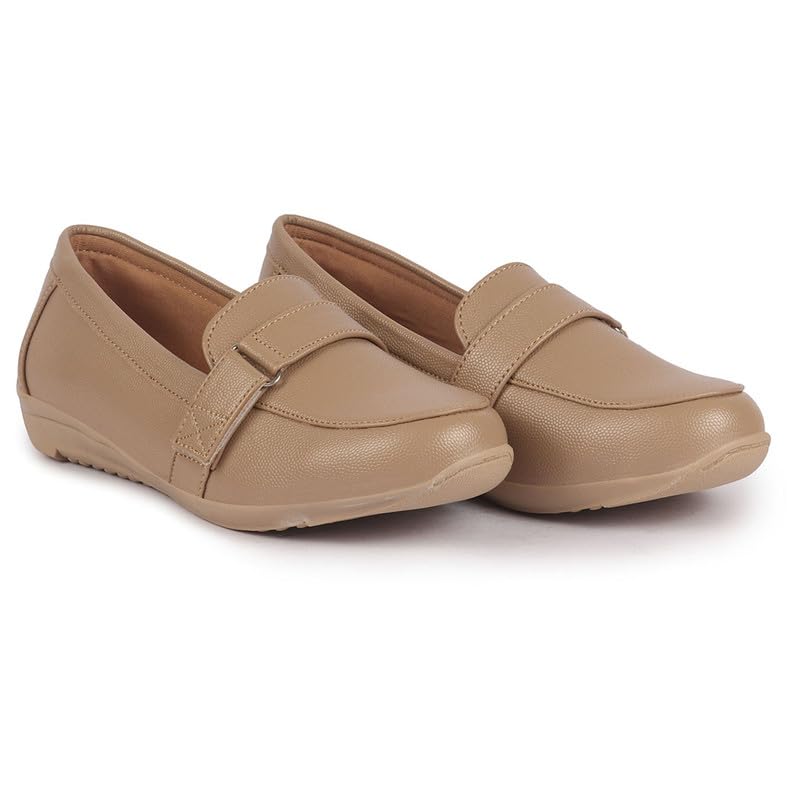 Image of FAUSTO Women's Comfortable Formal Adjustable Strap Hook and Loop Slip On Shoes|Party Shoe|Office Shoe