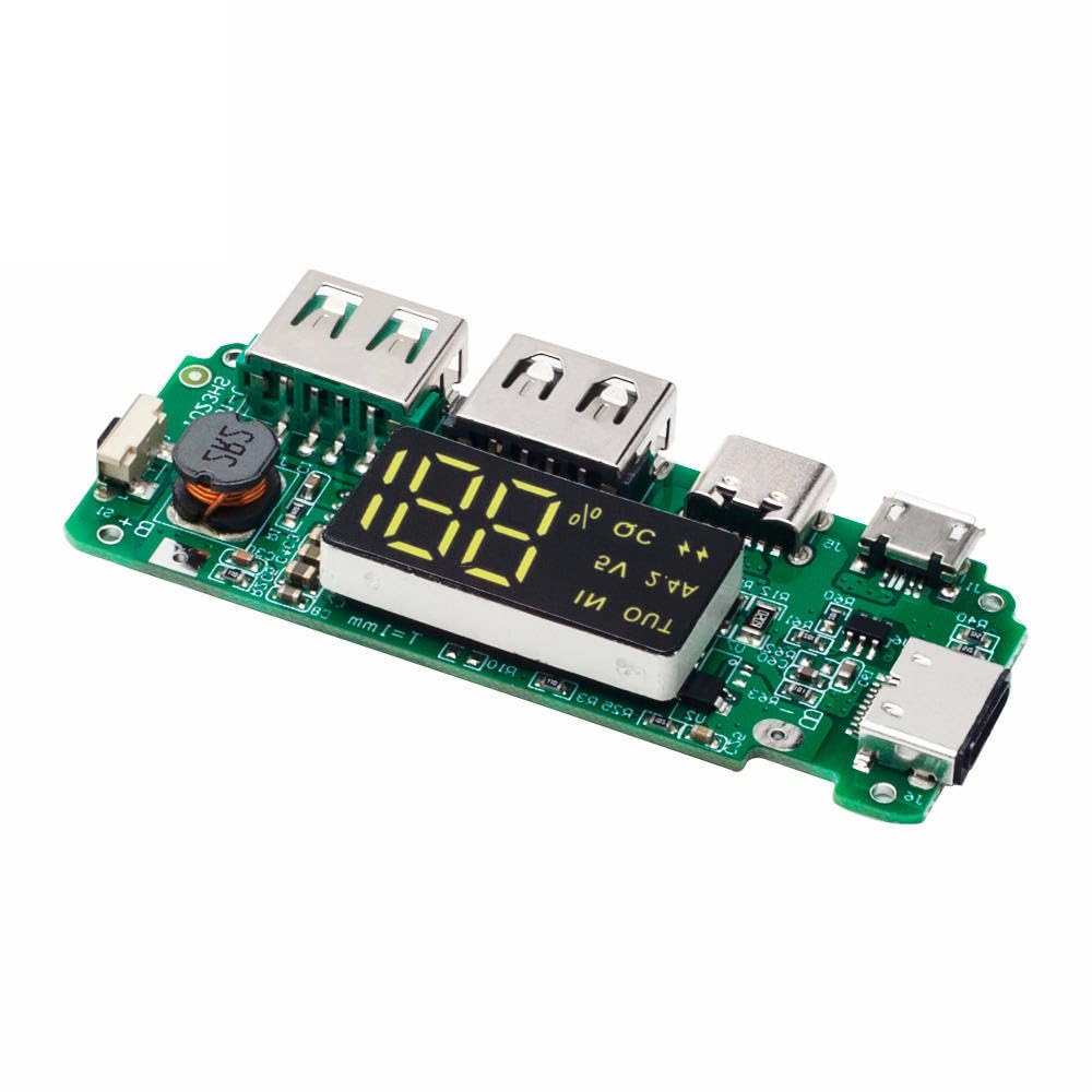 LED Dual USB 5V 2.4A Micro/Type-C USB Mobile Power Bank 18650 Charging Module Lithium Battery Charger Board Circuit Protection
