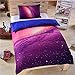 Stampa 3D Cielo Stellato Set 3 Pezzi Lavabile Tessile Casa Appartamento Hotel Biancheria da Letto Copripiumino Copripiumino Federa 220x240cm(WxH) F