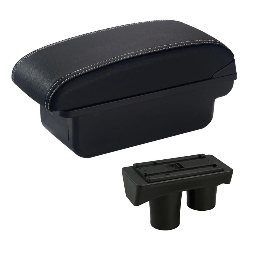 Toiumops Armrest for Peugeot 301 2015-2015, Car Armrest Box Center Console Store Box(A3 White Line No USB)
