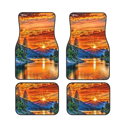 車用フロアマット 潮流 寿司 滑り防止キズ防止車ロテクトクッション 新型耐汚れ防水カーマット カスタムパーツ取付簡単 4枚セット保護パーツ 軽自動車普通車 後席フロアマット(幅34.5cmx長さ44.5cm) 運転席と助手席フロアマット(幅37.5cmx長