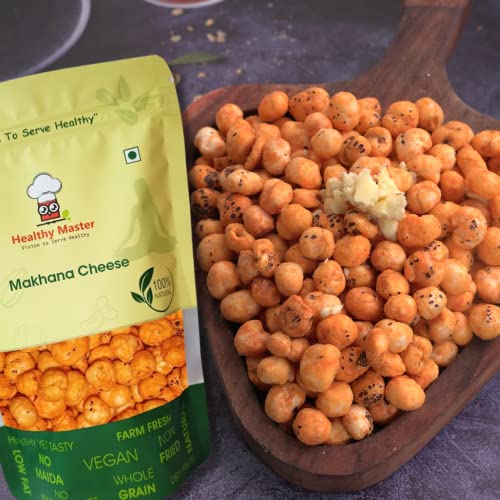 Healthy Master Roasted Cheese MAKHANA (Fox Nuts) 120 gm, Keto Friendly, Rich Calcium, Diebetic