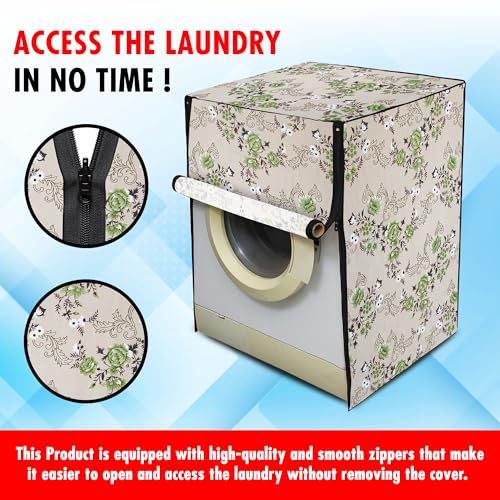 Image of Lithara Front Load Fully Automatic Washing Machine Cover for LG, Samsung, IFB, Whirlpool, Suitable for 7 kg & 7.5 KG - Waterproof, Dustproof Cover (Print-3)