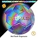 ZestPulse Holographic Reflective Soccer Ball Size 4 & 5 for Kids & Adults, High Visibility for Night Games, Training | Ideal Gift for Boys 8-12 (Dark)