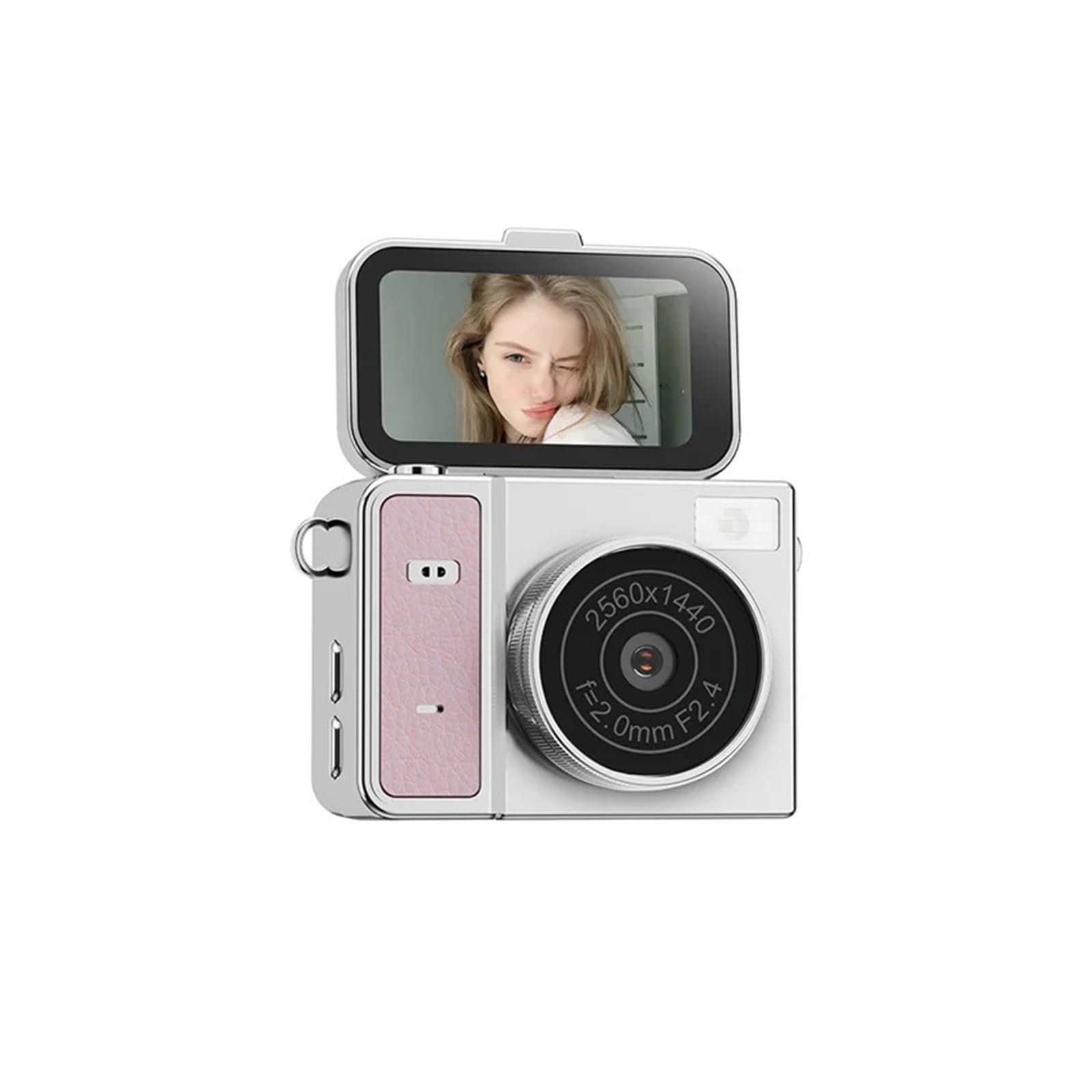 Mini Action DV Camera with Thumb Keychain | Portable 2K Flip Screen Camcorder for Kids Outdoor Travel (One Size Pink)-image-48