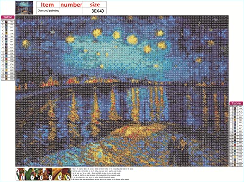 liziciti Kits de pintura de diamante para adultos, pinturas famosas de Van Gogh Full Drill 5D Diamon