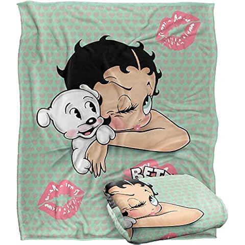 Betty Boop Goodnight Kiss Throw Blanket by Trevco Cover