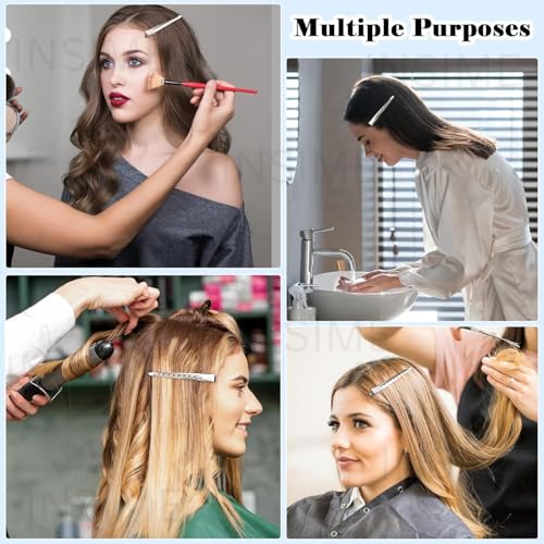 Image of INSIME Alligator Section Clips for Hair Styling | Salon Steel Crocodile and Duckbill Clips for Women