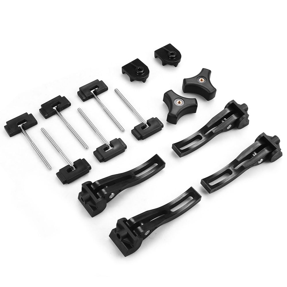 Dyno RacingReplacement Fixing Parts Universal Accessories for Hard Tri-Fold Tonneau Pickup Truck Bed Cover Rear Front Clamp Black T-Bolts