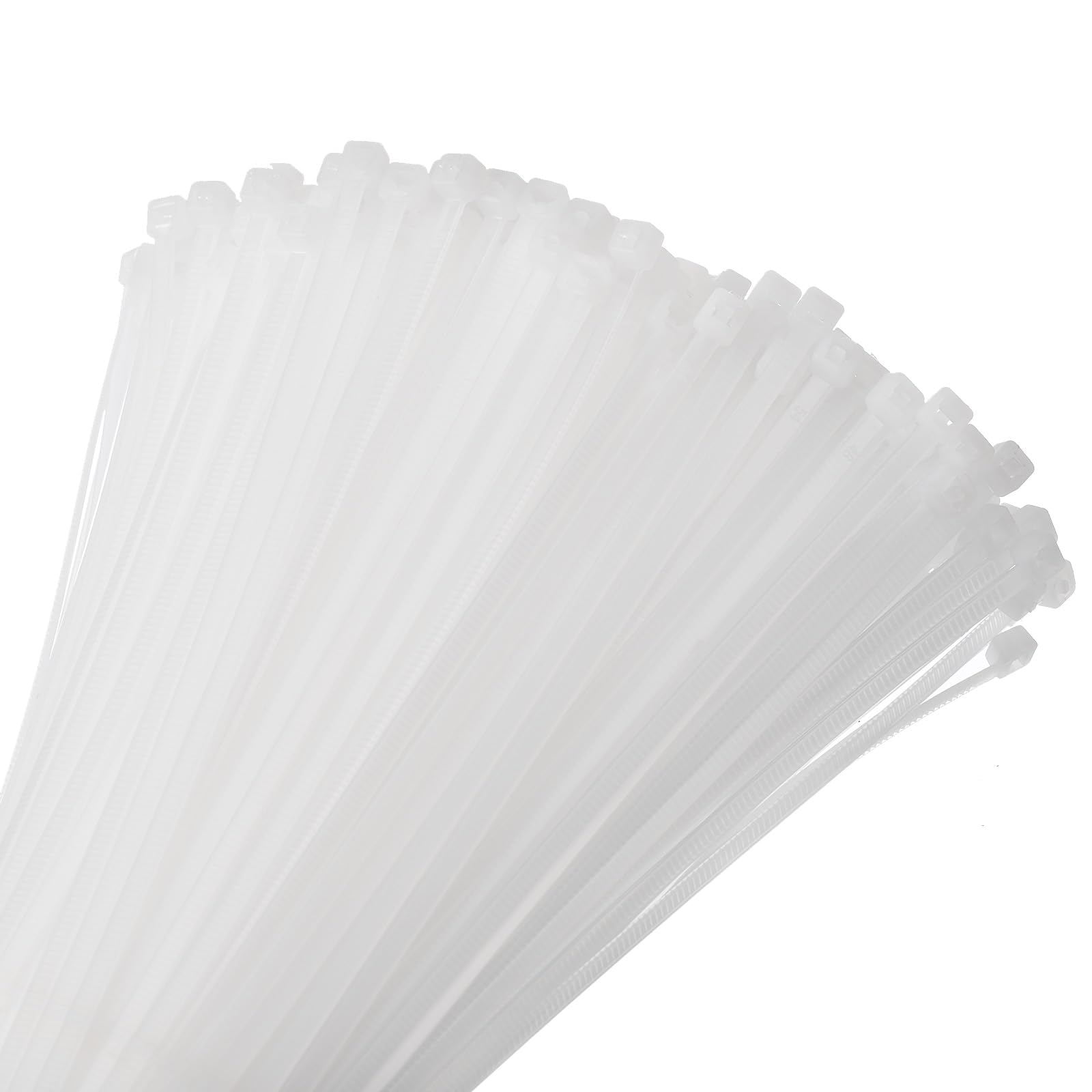200pcs 500mm/20 40 Lbs Cable Zip Ties Self-Locking Extra Long Nylon Cable Tie Wraps 5mm for Cord Management, White