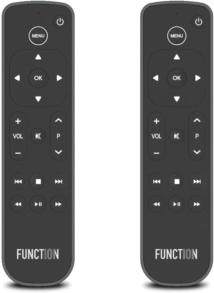 Function101 F101-ATVRM 2-Pack | Replacement Button Remote for Apple TV | Infrared Connectivity | 2 AAA Batteries Included