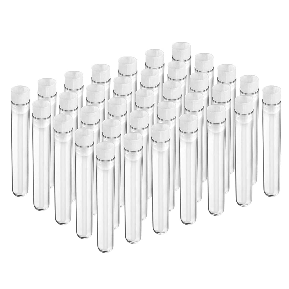 Lvcky 50 pieces clear plastic test tubes 12 x 75 mm with