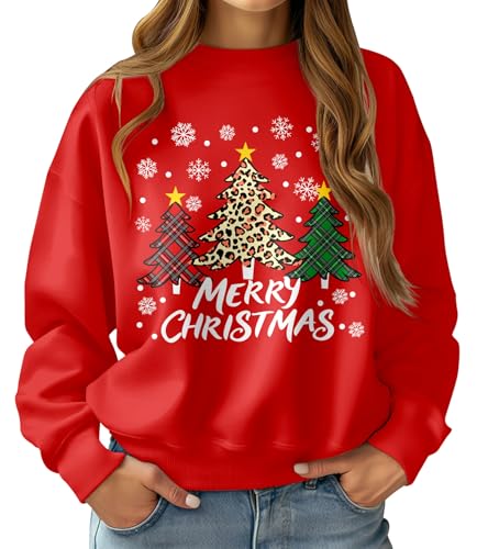 Fanient Frauen Xmas Sweatshirt Lustig Langarm Langarmshirt Weihnachten...