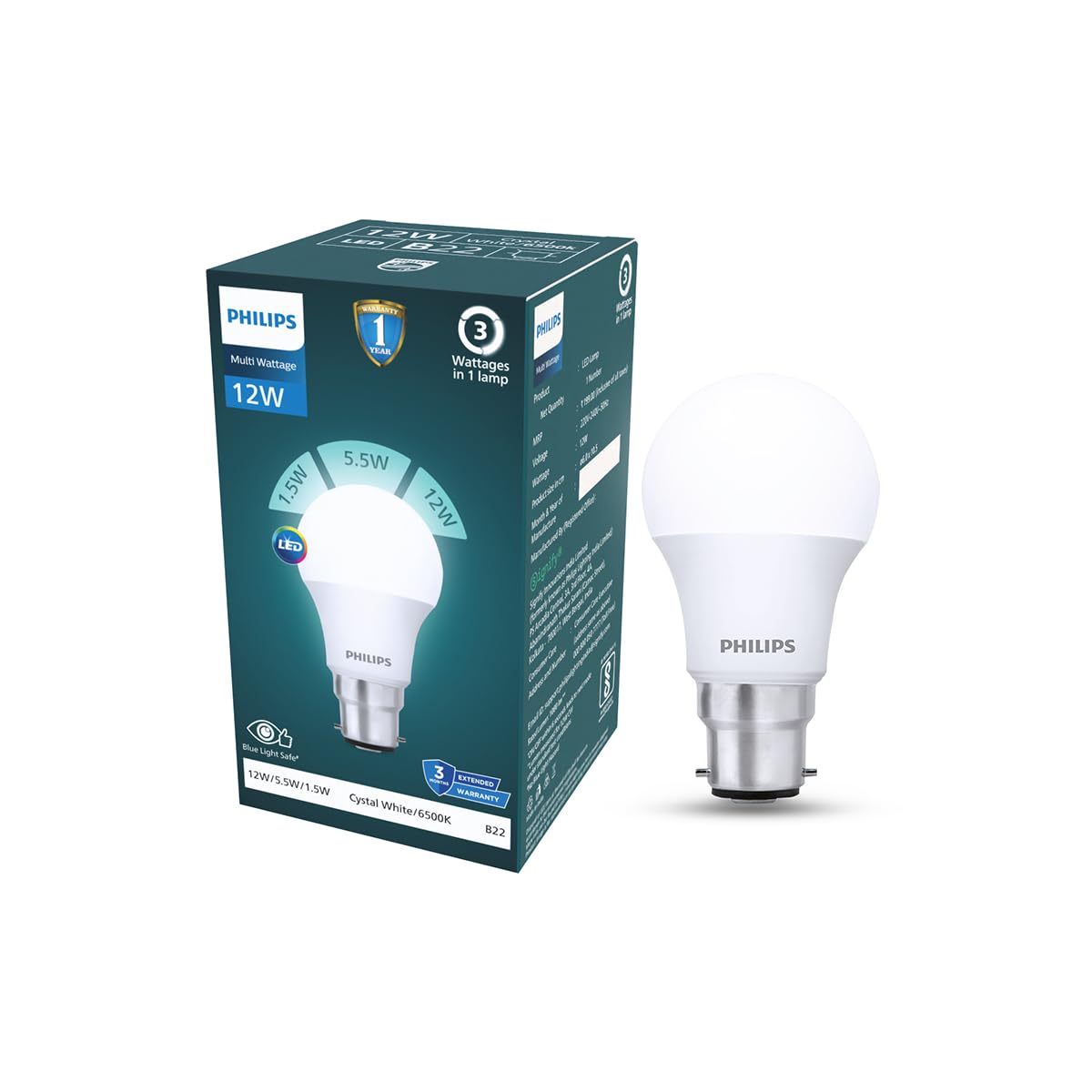 Philips 12W Dimmable LED Bulb | Cool White 6500K | B22 Base | Adjustable Brightness LED Light | Energy Efficient & Versatile Lighting | Pack of 1-image-31