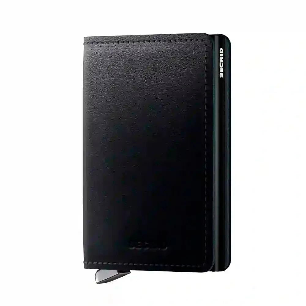 SECRID Slimwallet Dusk - Portafoglio unisex per adulti, in pelle italiana di alta qualità, con protezione RFID, colore foglia di tè, Verde acqua
