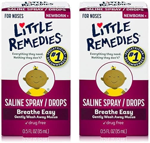 Little RemediesSaline Spray and Drops, Safe for Newborns, 0.5 fl oz (Pack of 2)