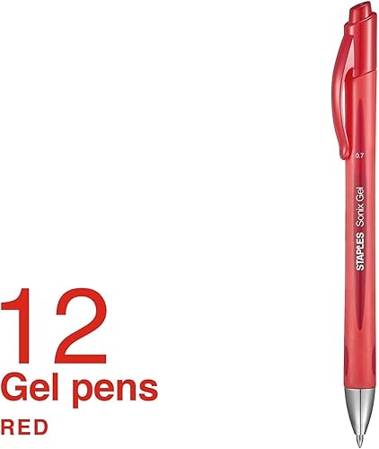 Miniatura 8 de STAPLES 651256 Sonix Bolígrafos retráctiles de tinta de gel punta media docena azul (13563-Cc)