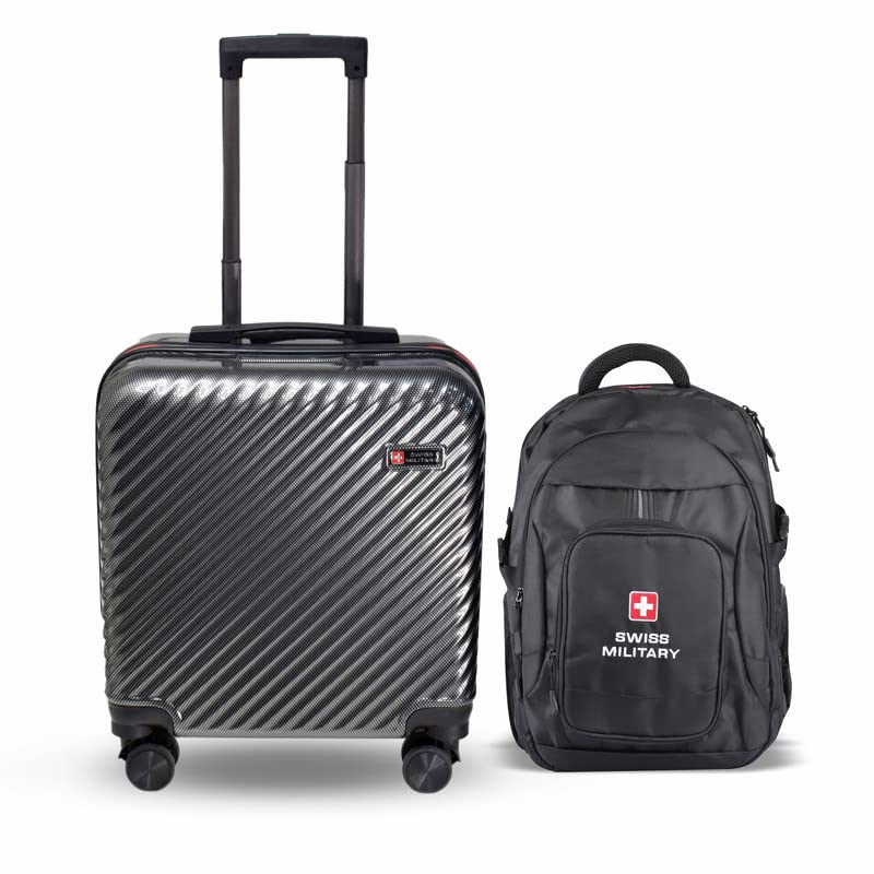 See full amazon price history chart for Swiss Military Combo of Laptop Backpack, Travel Backpack for Men| Bagpacker Bag for Men, Black, 24 liters & Cabin Luggage Bag, Trolley Bag, Suitcase for Travel, 45 cms, 17 inches, 33L, Grey Swiss Military Combo of Laptop Backpack, Travel Backpack for Men| Bagpacker Bag for Men, Black, 24 liters & Cabin Luggage Bag, Trolley Bag, Suitcase for Travel, 45 cms, 17 inches, 33L, Grey (B0BSLNZMRD) Amazon Price History, Amazon Price Tracker