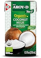 Aroy-D Bio Kokosnussmilch – Kokosmilch zum Kochen und Backen – Ideal für Desserts, Suppen, Smoothies und Cocktails – 6 x 250 ml